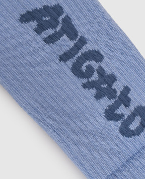 Axel Arigato Blue Fioral socks with logo embroidery X3956004