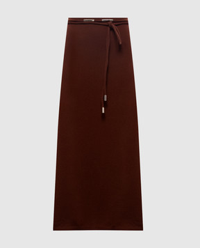 Max Mara OGGI brown cashmere midi skirt MXMOGGI