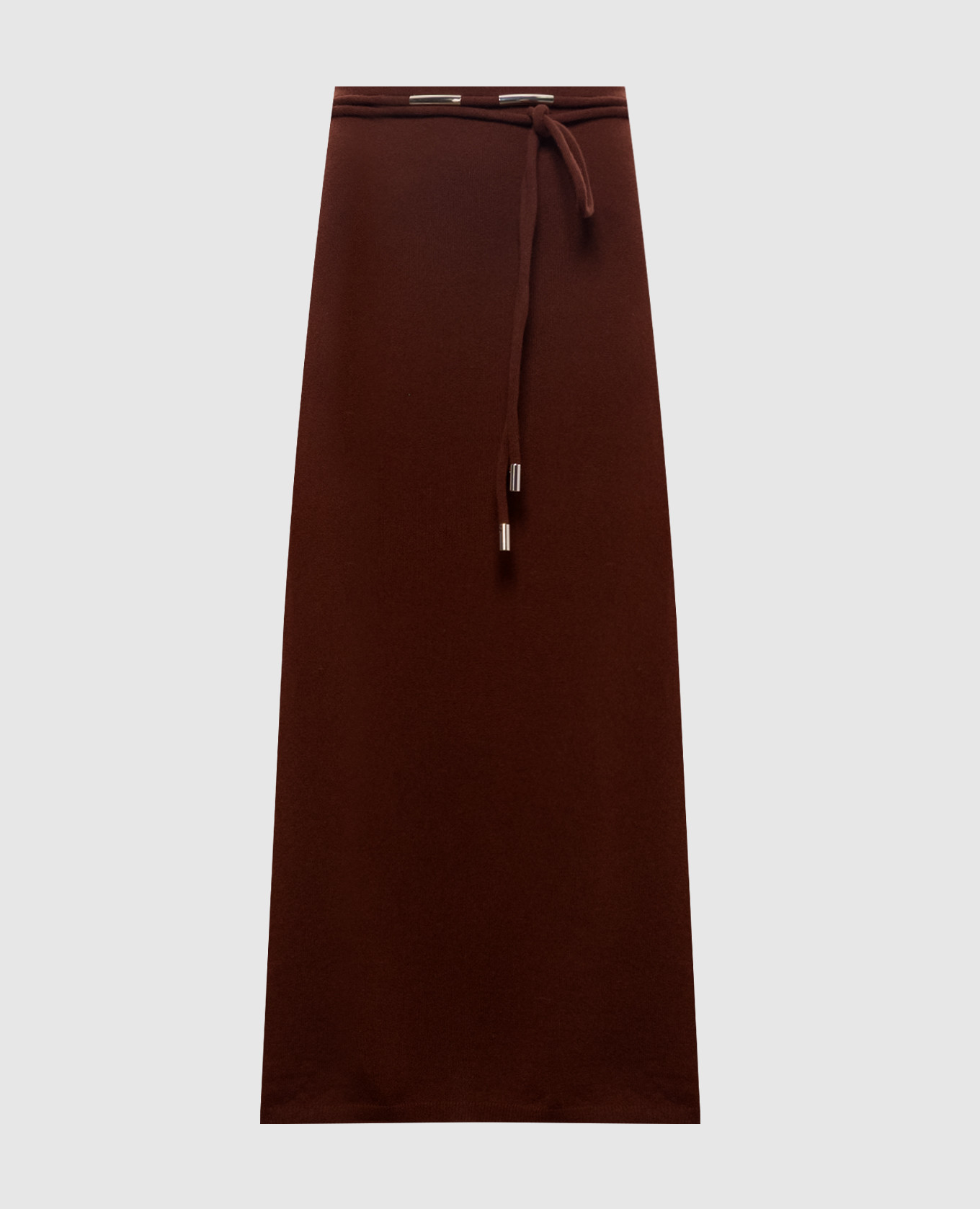 OGGI brown cashmere midi skirt
