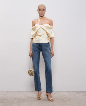 Alexander McQueen Yellow top with drape 852813QEAHM