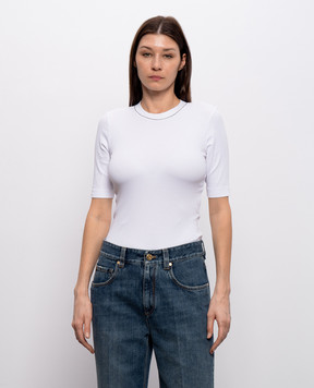 Brunello Cucinelli White top with monil chain MPTC8BJ310
