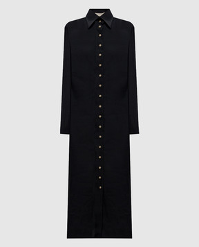 Khaite Ivanna black silk shirt dress 5643385