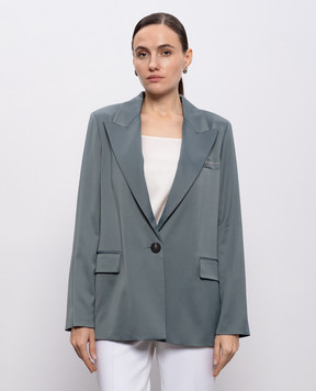 Peserico Green jacket with monil chain S01976U02960