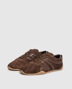 Giuseppe Zanotti Brown suede sneakers with logo RS60009