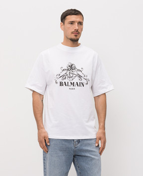 Balmain White T-shirt with print HH1EG275BD65
