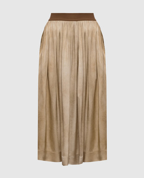 UMA WANG Gillian beige silk skirt UW2003