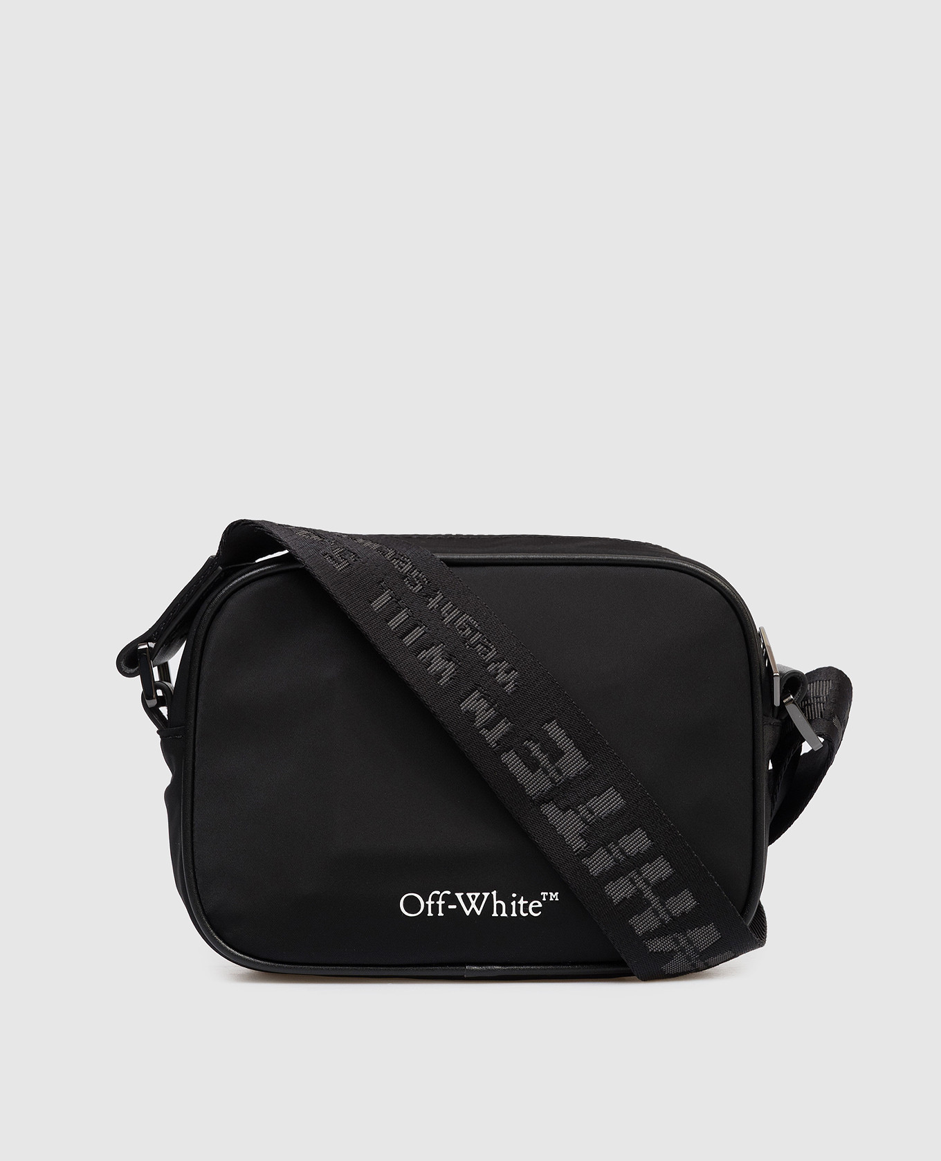 

Black crossbody bag with contrast logo print Off-White