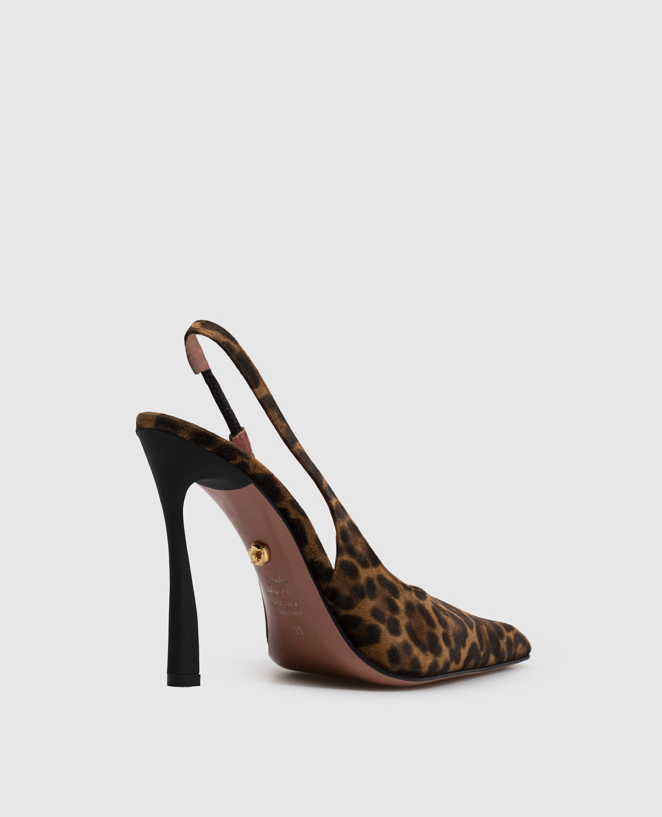 Brown suede slingbacks in leopard print Babe Pay Pls 3