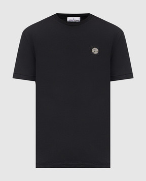 Stone Island Black T-shirt with logo patch L1S152100027S0013