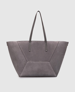 Brunello Cucinelli BC Duo grey suede tote bag MBDLB2571P