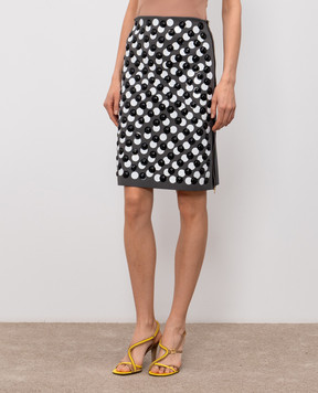 Fendi Gray skirt with branded print and applique FZS025AW4P