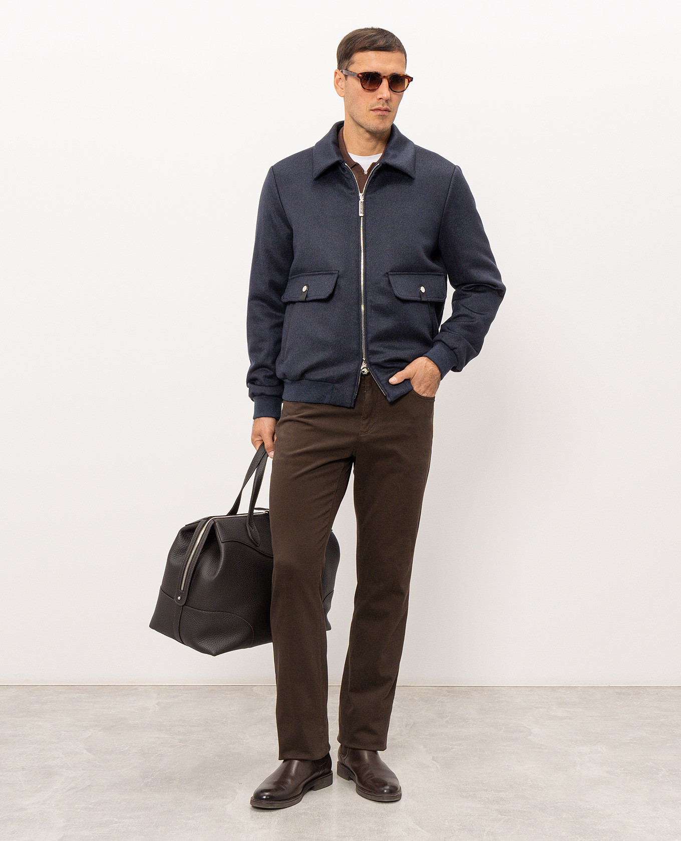 Brown pants with logo patch Stefano Ricci 2