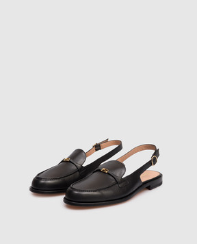 Santoni Black leather slingbacks WUWQ72068BA2NDOF