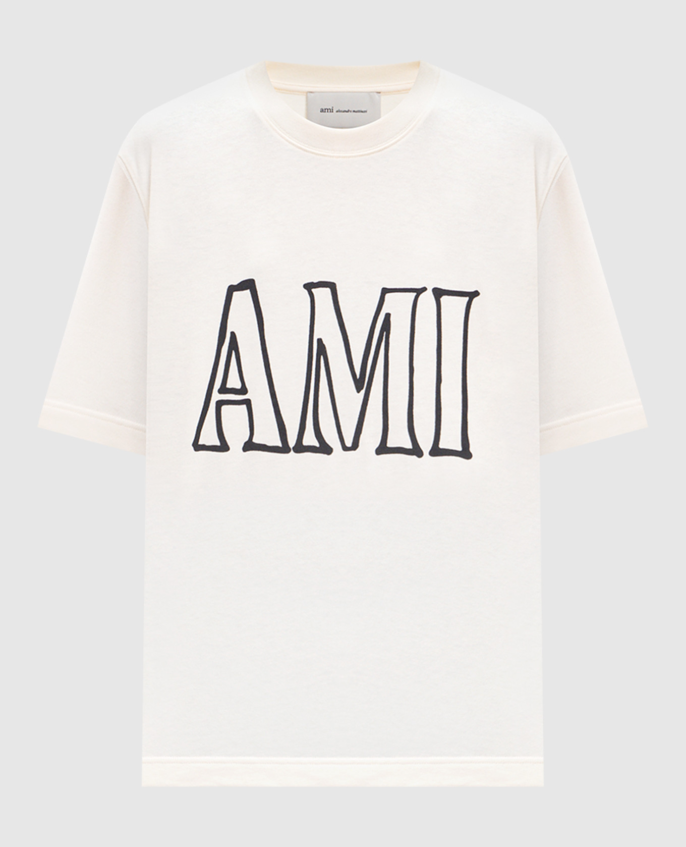 

Ivory T-shirt with logo print Ami Paris, Beige