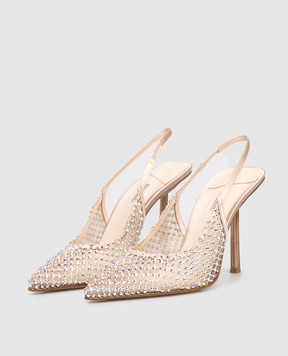 Le Silla Beige GILDA slingbacks with crystals 2299U090P1PPSAS