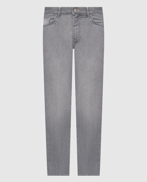 Stefano Ricci Grey jeans with logo patch MST61B2040T02139