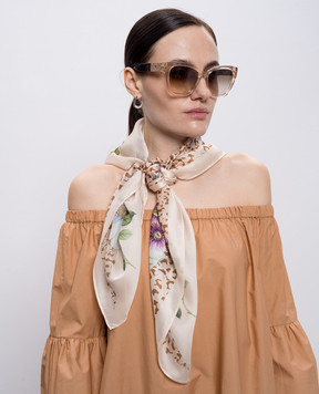 Twinset Beige scarf with branded print 261TA4220