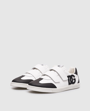Dolce&Gabbana Children's white leather sneakers with DG monogram DA5254A10483738