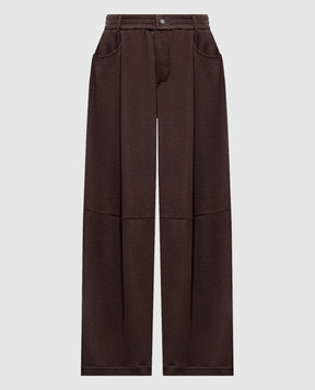 Brunello Cucinelli Brown silk pants MP828B2B99