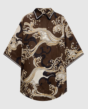 Alemais Otis brown linen shirt 7259T