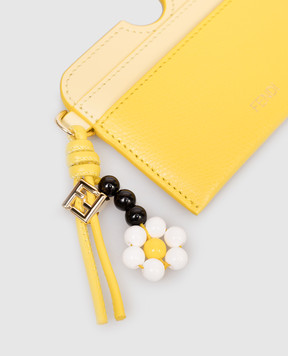 Fendi Yellow leather cardholder with pendant 8M0562AWR8