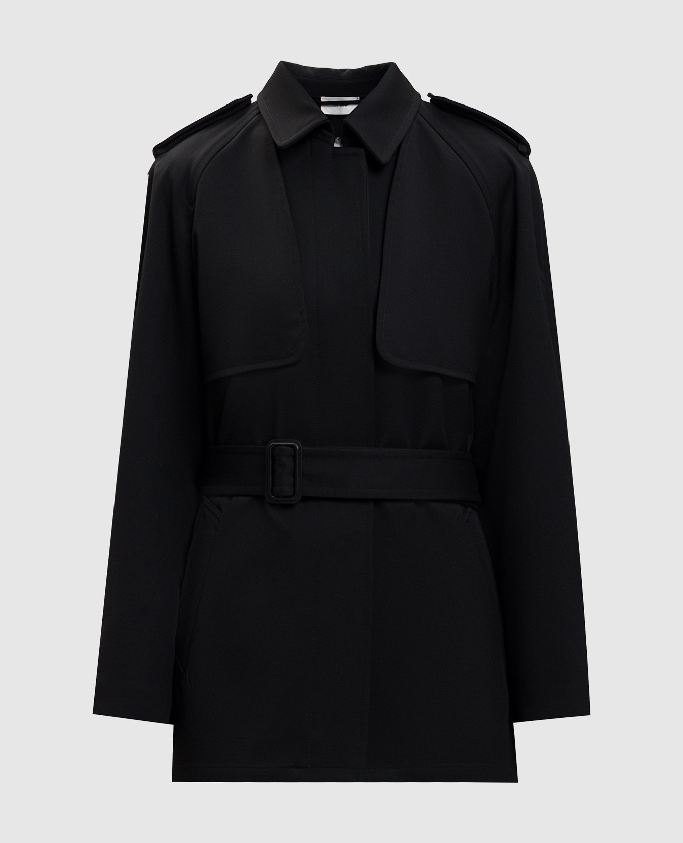 

Usuaia black cropped wool trench coat The Row