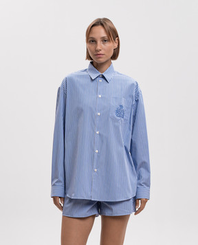 Sporty & Rich Blue Amalfi striped shirt SI006712243ST02