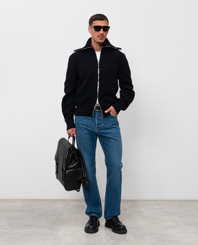 Bottega Veneta Blue cardigan with wool 862729V68M0