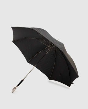 Pasotti Black umbrella-cane Dandy 2 with stripes OMIT478MILLEN514063