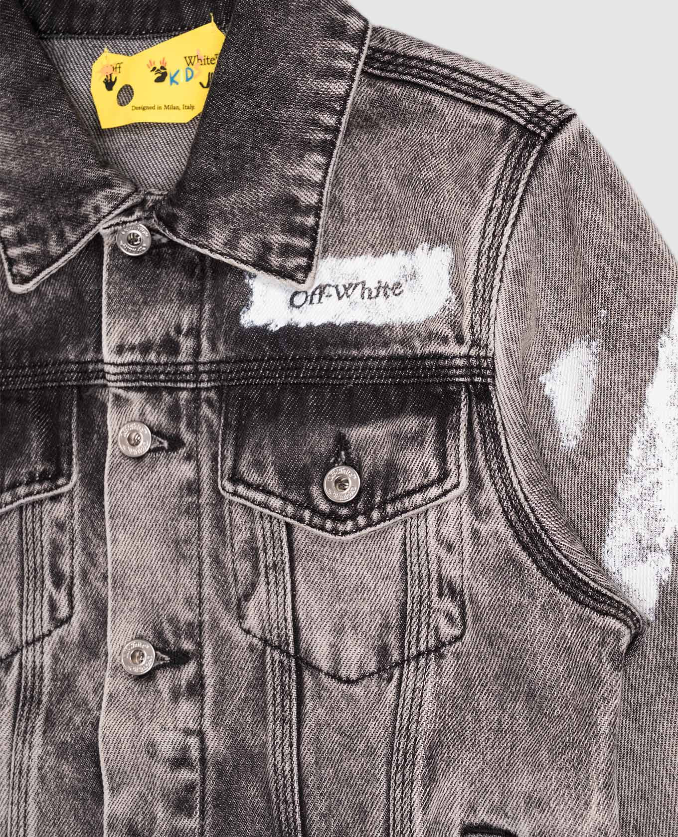 

Children's gray denim jacket with logo print Off-White, Grey