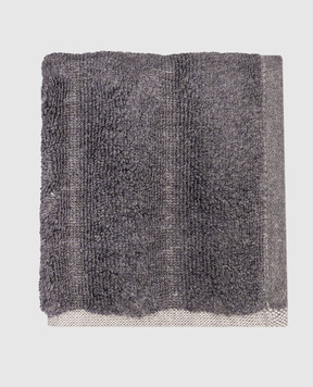 Hamam Grey terry face towel ASH RIBBED ASHRIBBEDWASHCLOTH