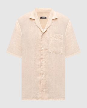 Peserico Beige linen short-sleeved shirt R56049T002494