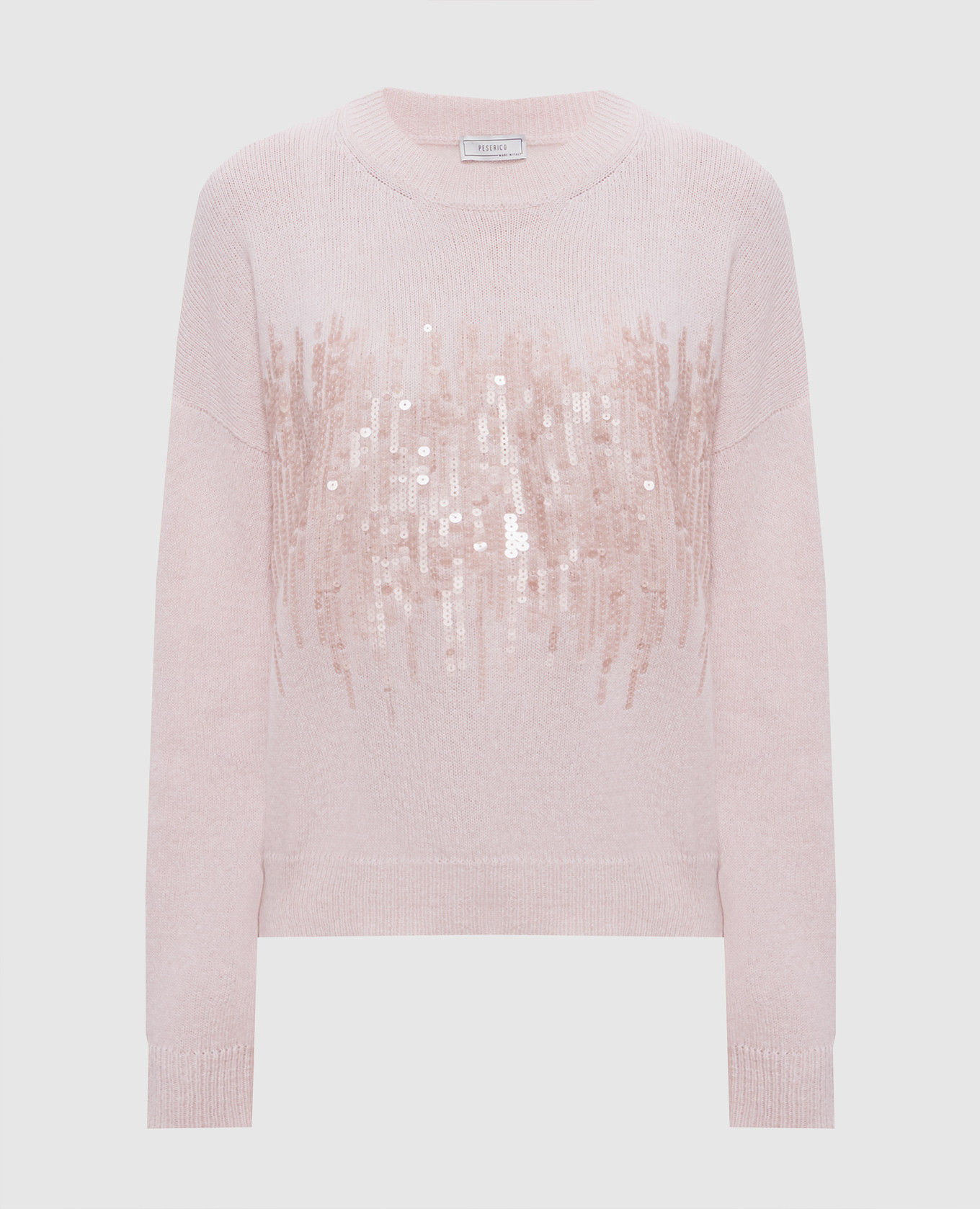Pink wool sweater with sequins