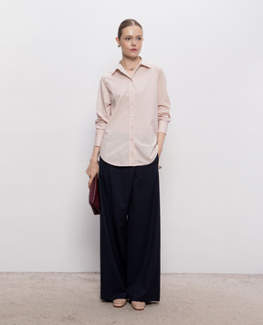 Peserico Navy blue wool pants with patch A0466303472