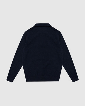Dolce&Gabbana Children's blue wool and cashmere polo shirt L4KWJ4JDVGS814