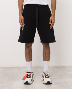 Off-White Black shorts with logo print 44MCI013F26F005
