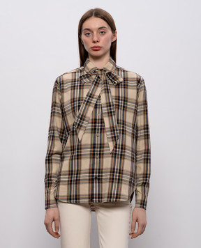 Saint Laurent Beige Lavallière check shirt 838890Y31VA