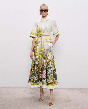 Alemais Beige Jungle Boogie shirt dress 6873D