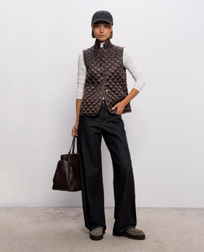 MooRER Brown quilted down vest LIMA LIMAHC