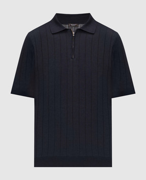 Peserico Blue polo with silk R59464F1809317