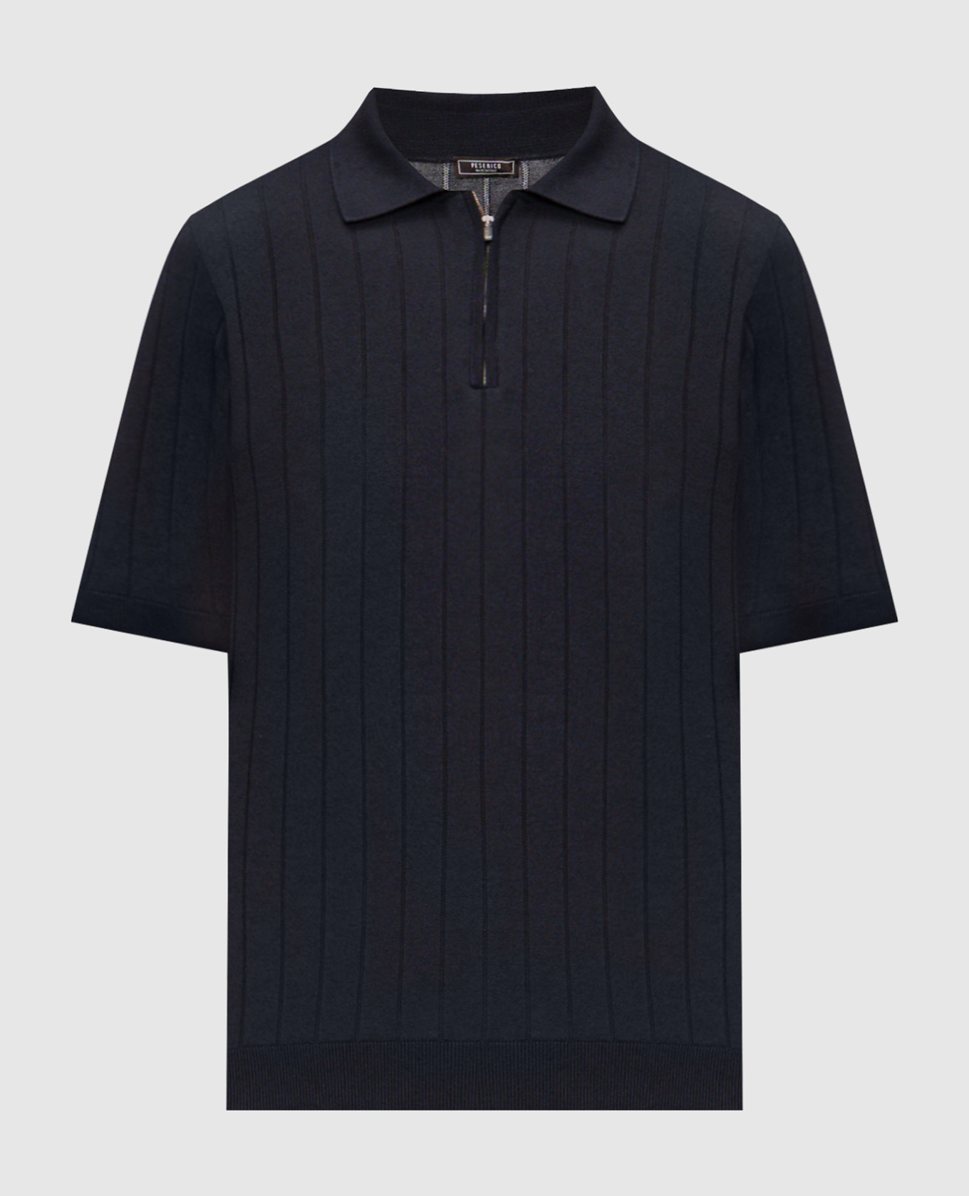 Blue polo with silk