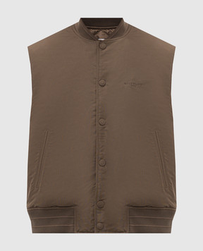 Givenchy Brown vest with logo embroidery BM01J6166P