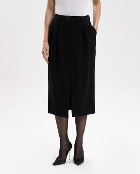 Dolce&Gabbana Black wool midi skirt F4DKTTFU2L8