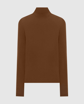 Dolce&Gabbana Brown ribbed cashmere turtleneck FXW95TJBW25