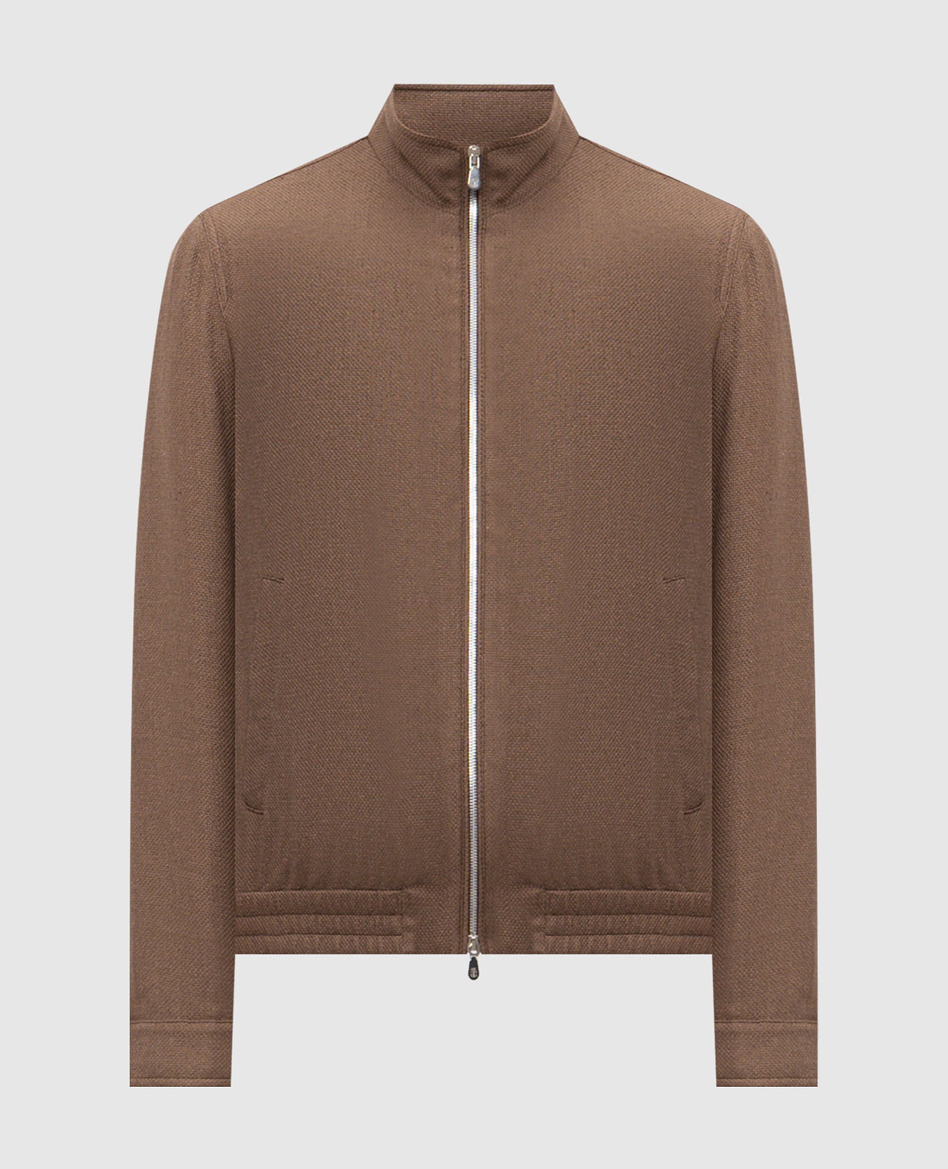 Brown silk, linen and wool jacket