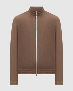 Brunello Cucinelli Brown silk, linen and wool jacket MZ4036580