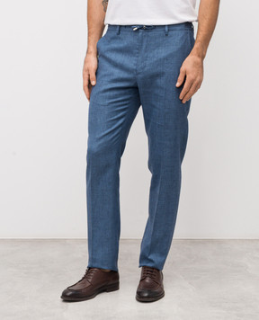 Stefano Ricci Blue linen, wool and silk pants M1T6100018B127HA
