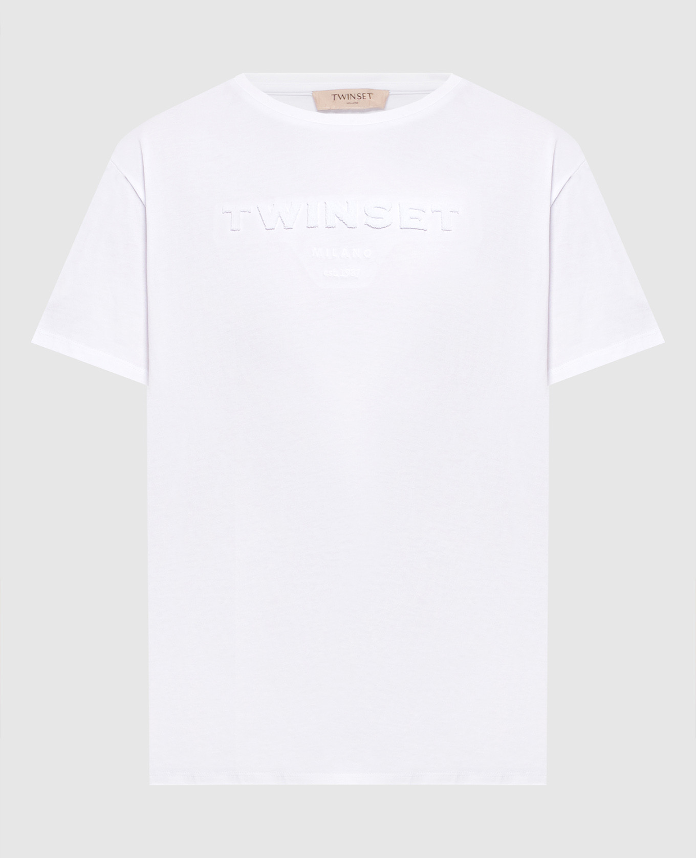 White T-shirt with textured logo