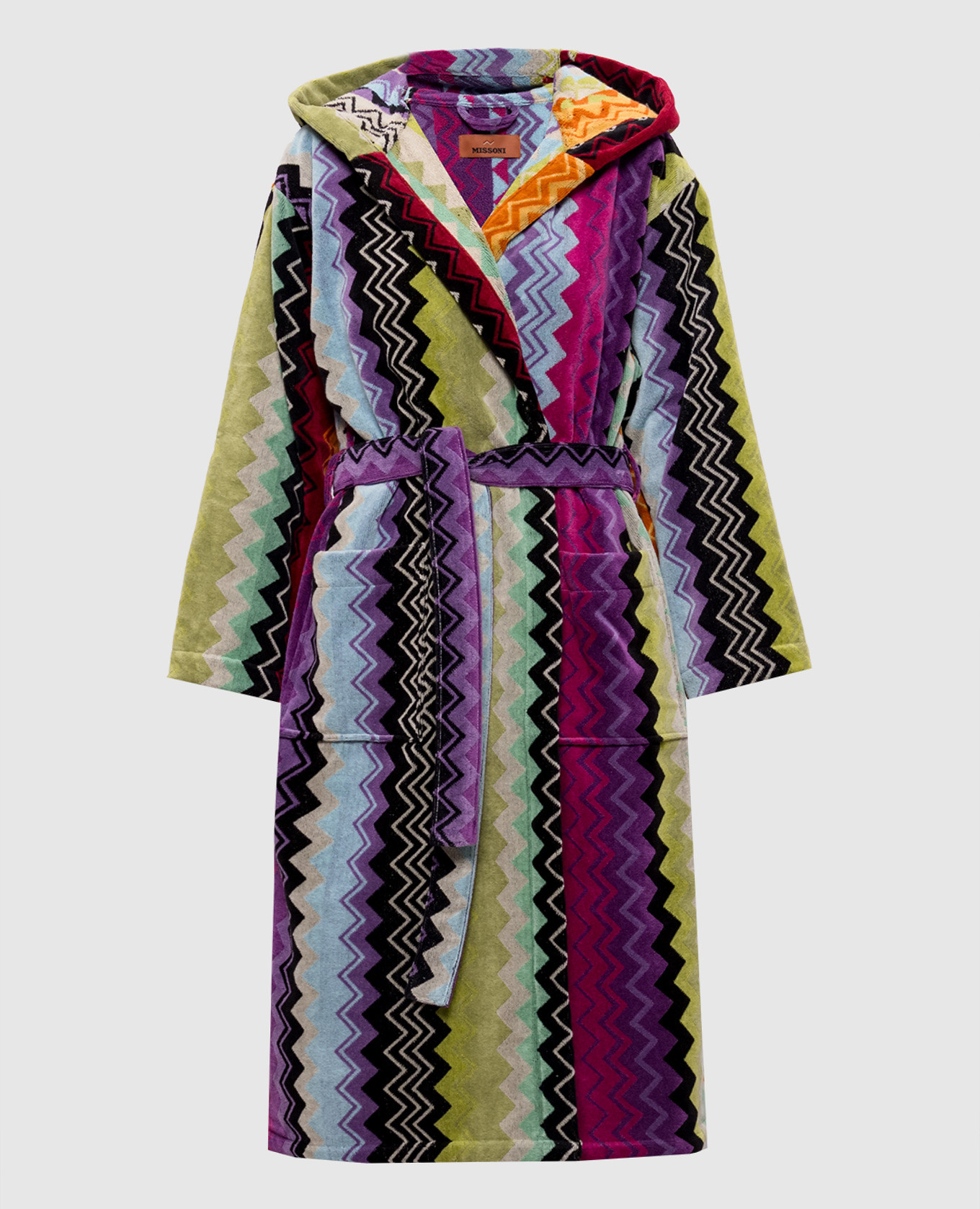 Giacomo patterned terry long robe