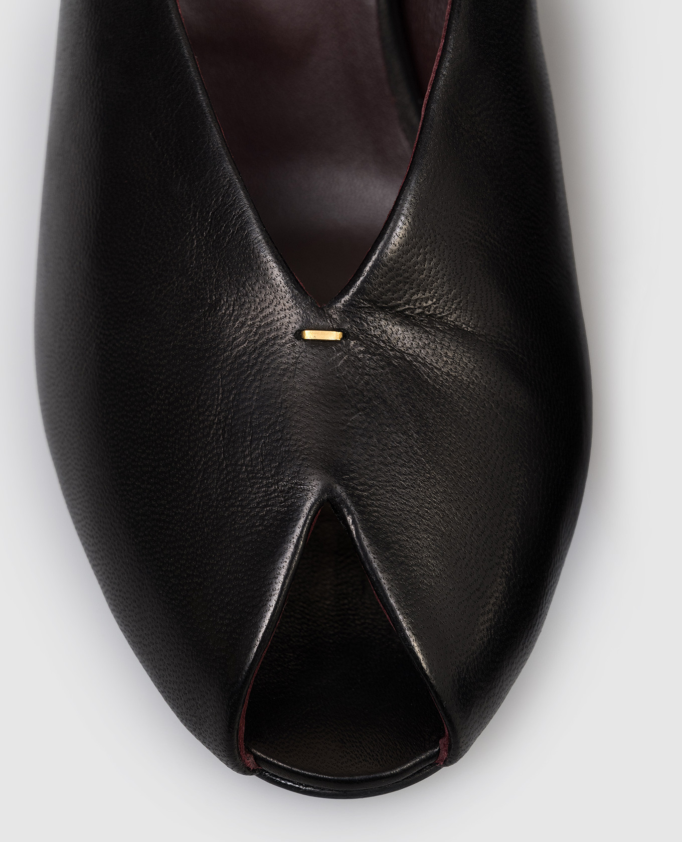 Black leather Cloak peep toe mules Khaite 5